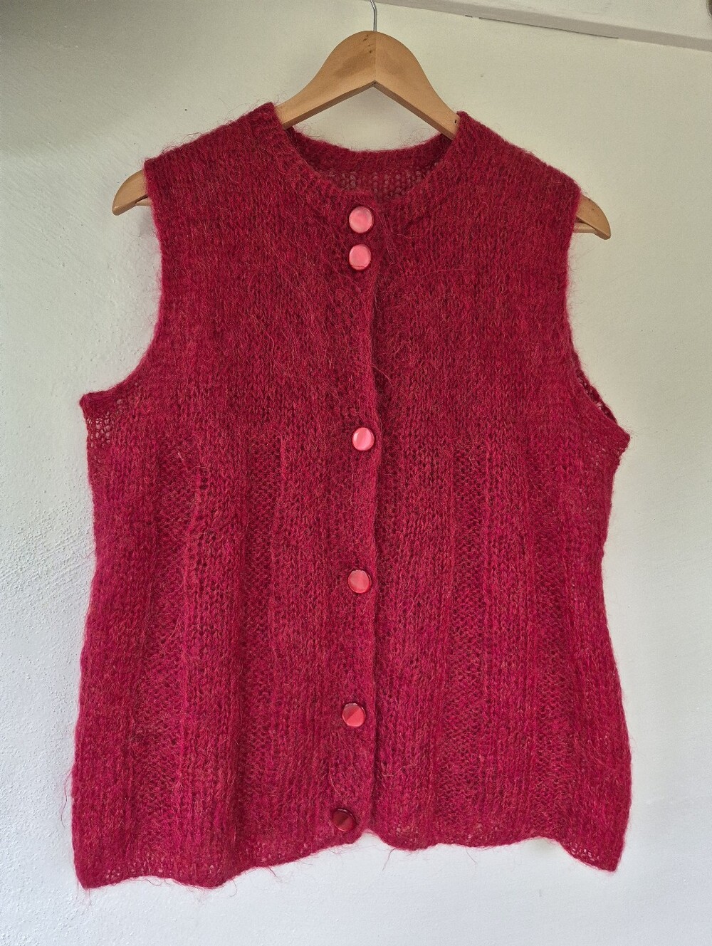 Handmade Mohair Sleeveless Sweater Vest Medium